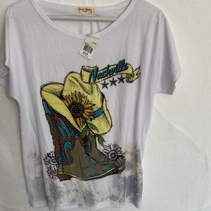 Nashville Graphic Women's White Tee